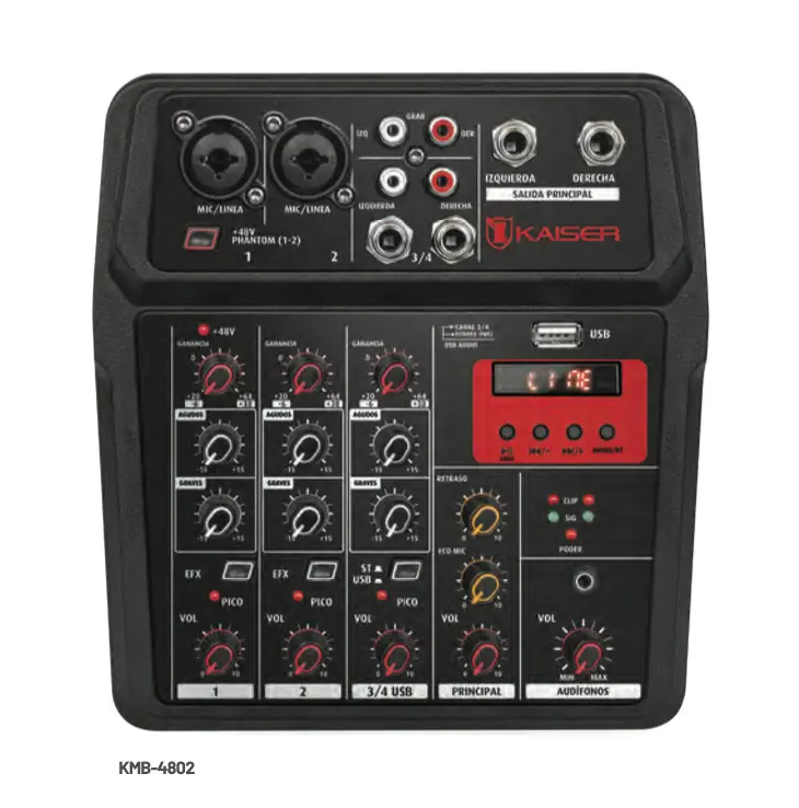 Mezcladora músical Bluetooth® 4 canales KMB-4802