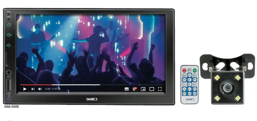 Autoestéreo con pantalla touch, Mirror Link, Bluetooth® y manos libres DAB-0205