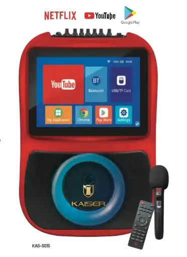 Sistema karaoke recargable de 8” con pantalla touch y micrófono bluetooth