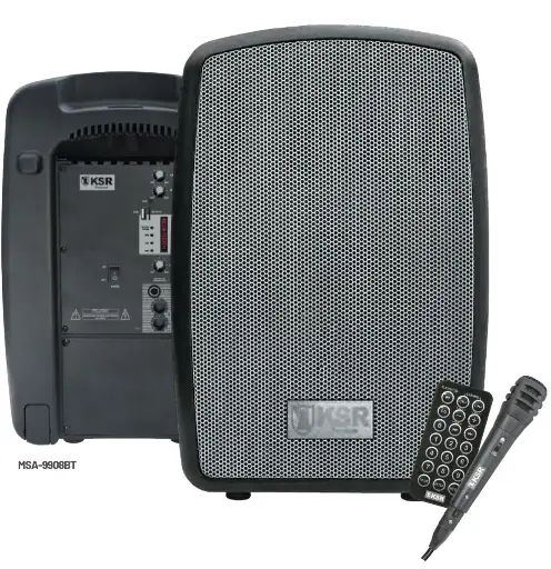 Bafle profesional recargable 8” 18,000W con micrófono alámbrico MSA-9908BT