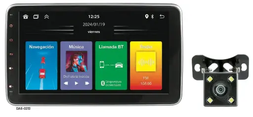 Autoestéreo con pantalla touch, Bluetooth®, CarPlay y Android Auto DAB-0212