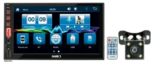 Autoestéreo con pantalla touch, Bluetooth®, CarPlay y Android Auto DAB-0214