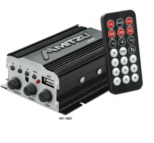 Mini amplificador de 2 canales Bluetooth® 500 W PMPO con puerto USB
